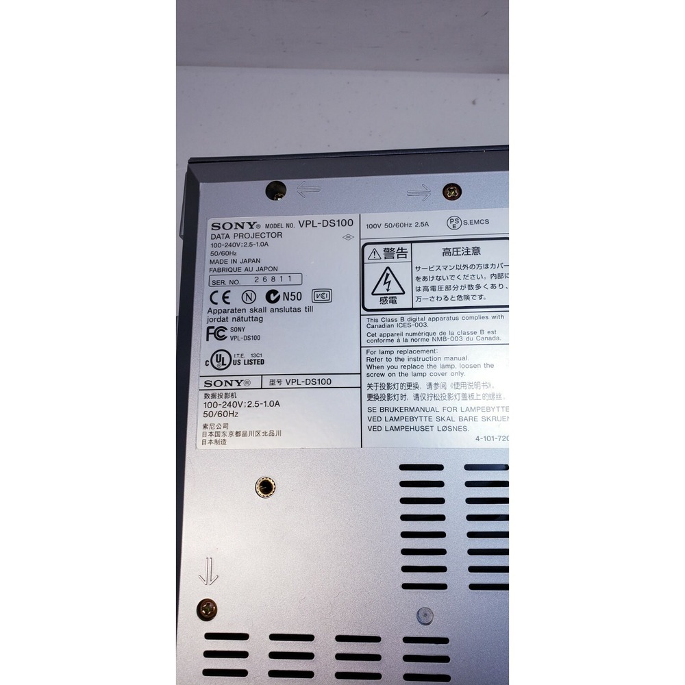 Sony Data Projector PVL-DS100 TESTED - Picture 8 of 12